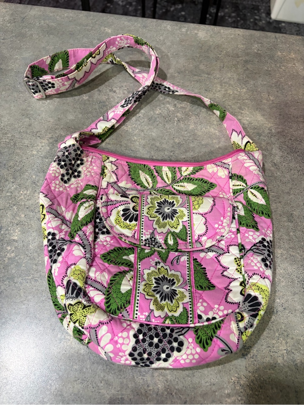 Quilted Floral Crossbody Bag - Pink Vera Bradley